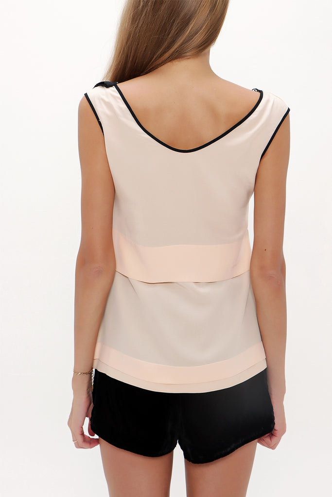 Salmon Strappy silk blouse 18741