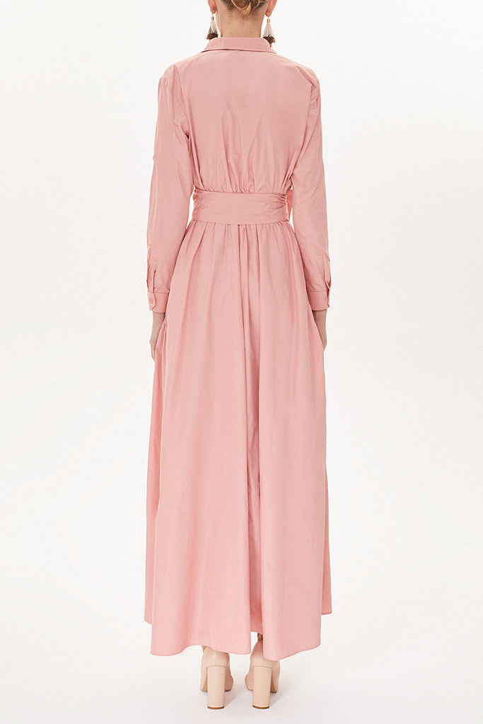 Salmon Pleated maxi dress  93723