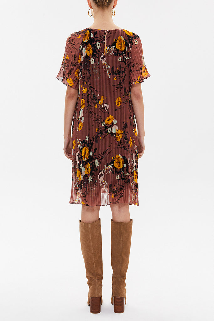 Dried Rose Pleated mini dress 92638