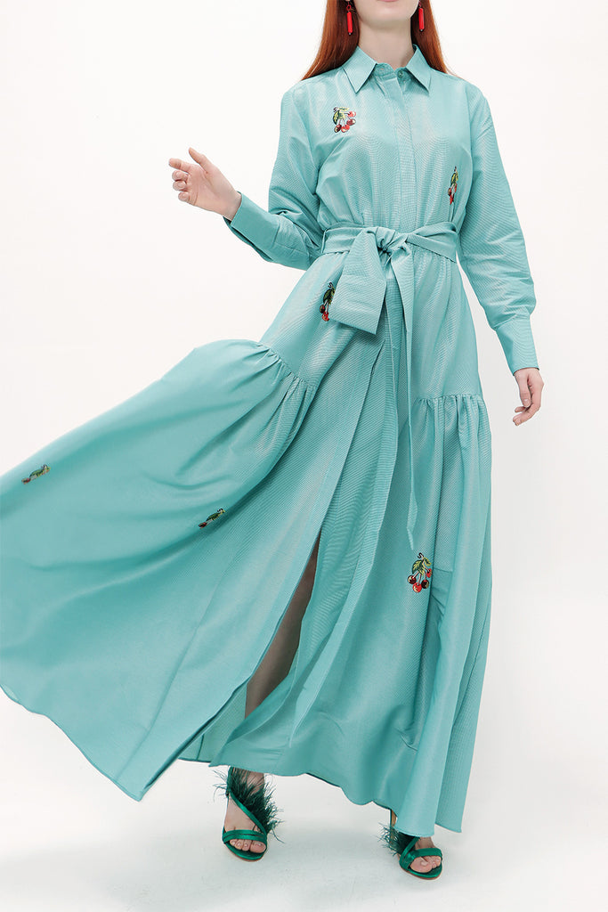 Mint Embroidered maxi  dress 92866