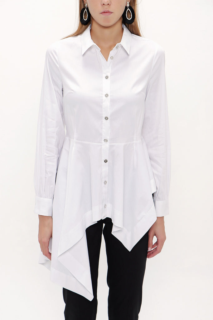 White Wide cut flowing shirt  10727