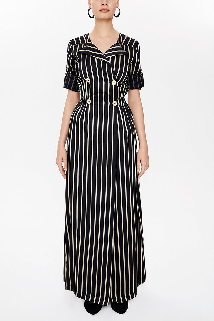 Black Striped maxi dress  93138