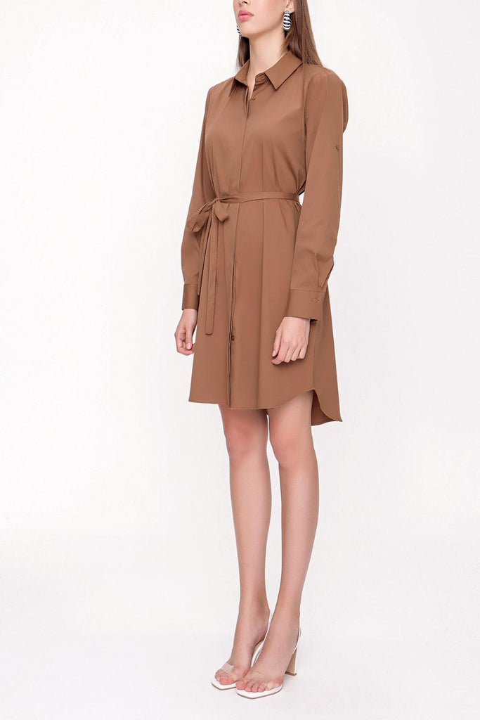 Mustard Belted shirt dress 94006