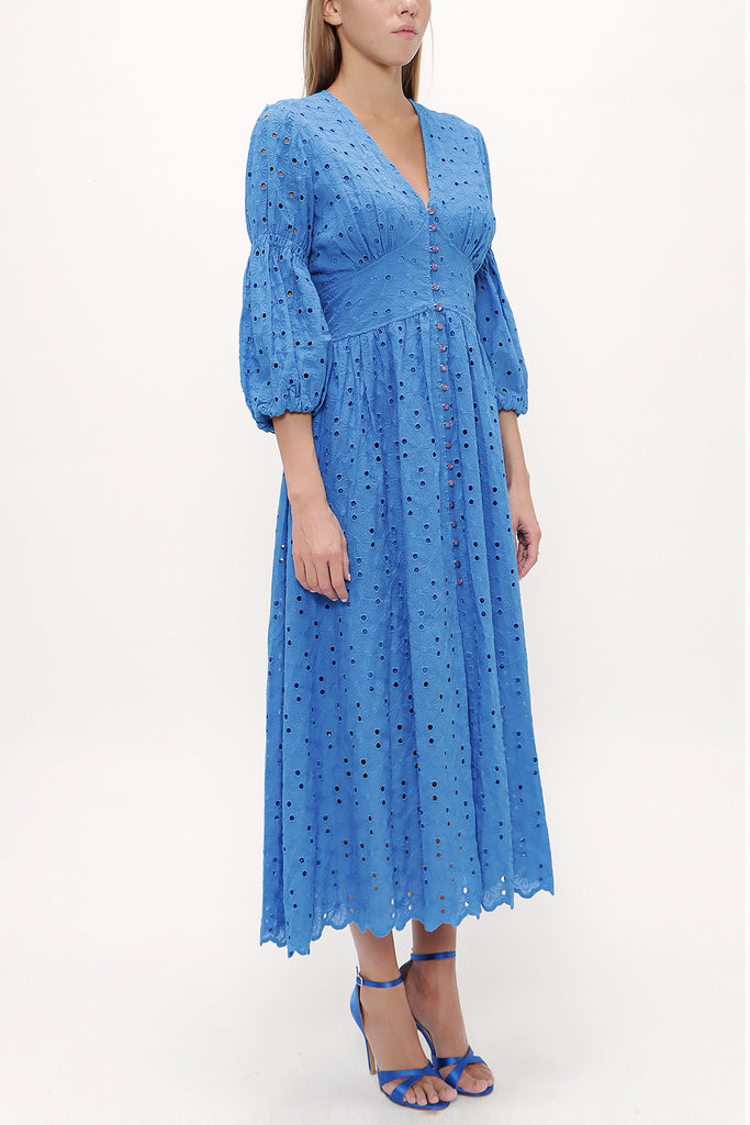Blue Brode balloon sleeve maxi dress 92770