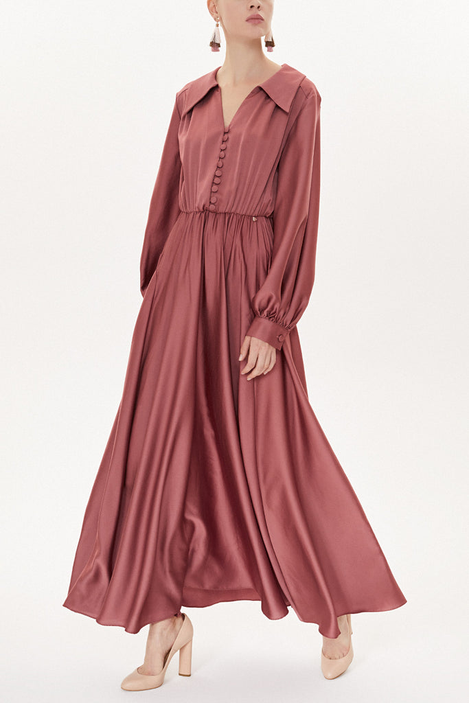 Cinnamon Ballon sleeve maxi dress 93447