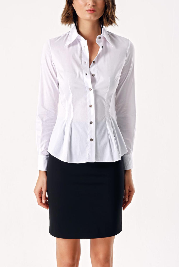 White Lycra slim fit shirt 10831