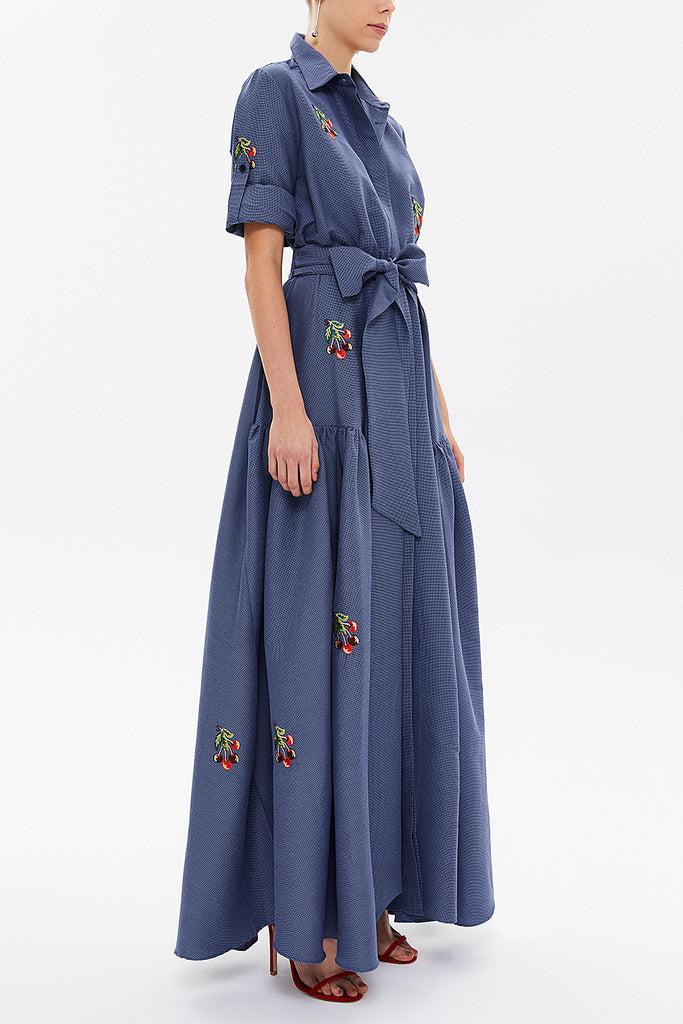 Oil Embroidered maxi  dress 92866