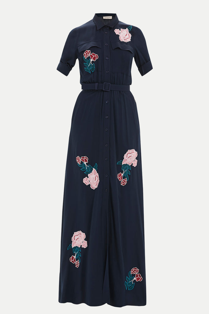 Nakışlı Uzun Elbise 92432