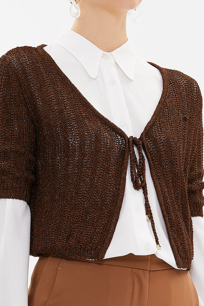 Brown Knit  cardigan  28248