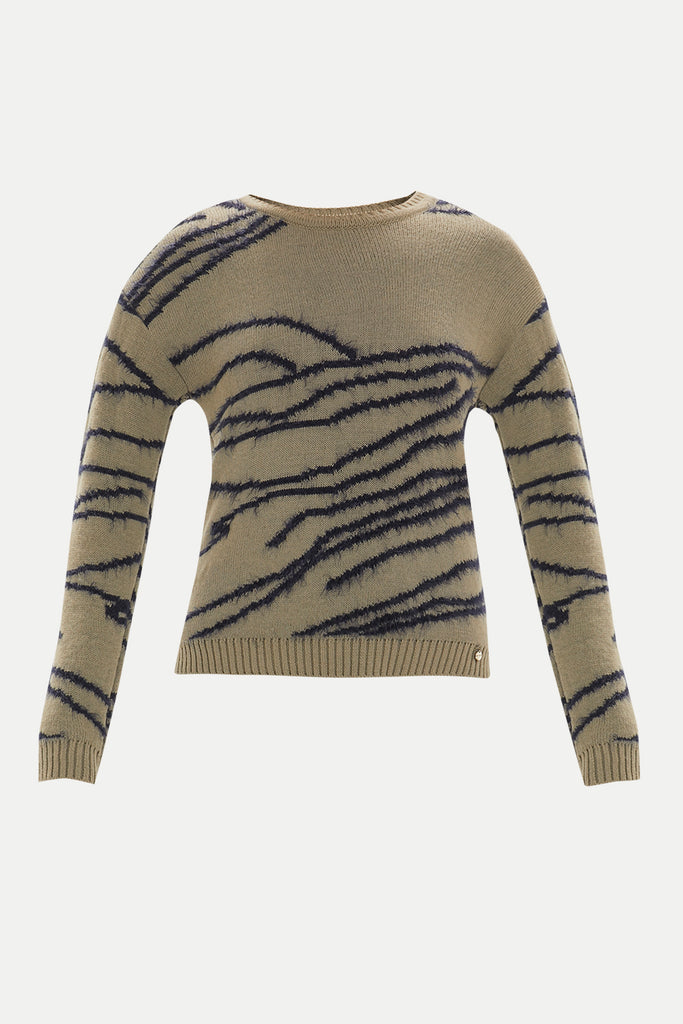 Khaki Wide cut knitwear sweater 28752