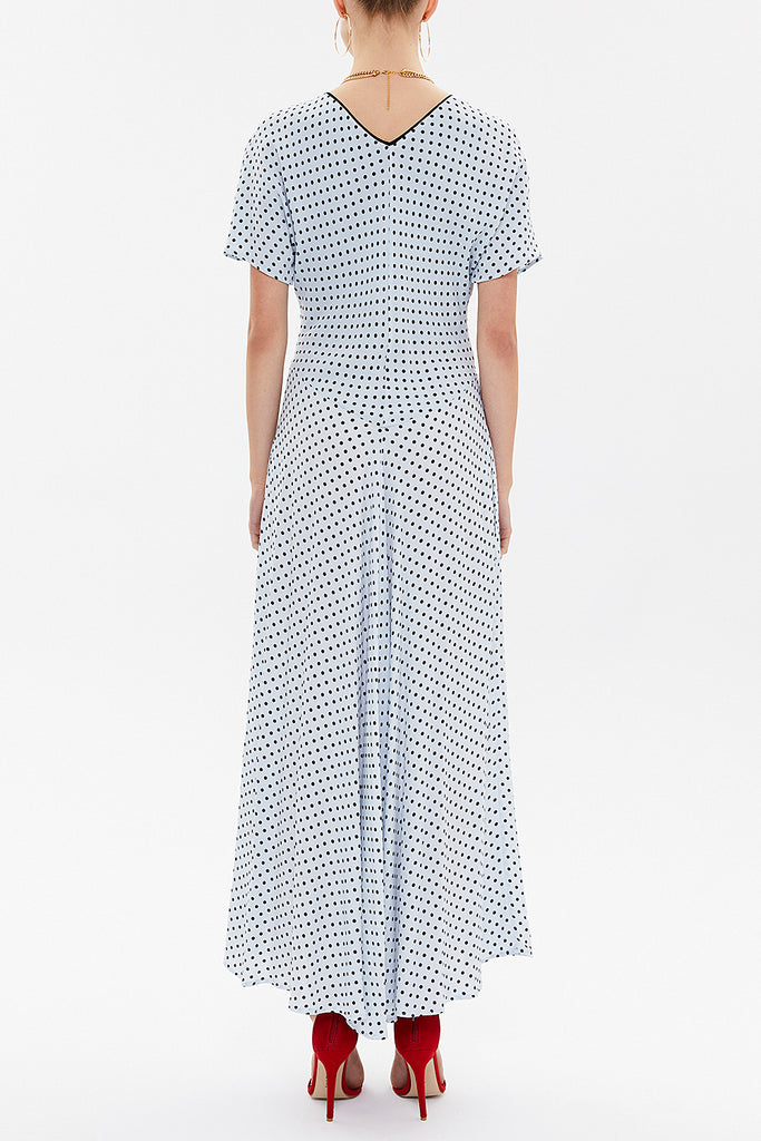 Blue Short sleeve maxi dress 92831