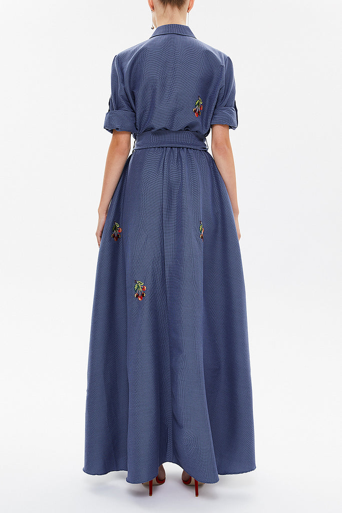 Oil Embroidered maxi  dress 92866