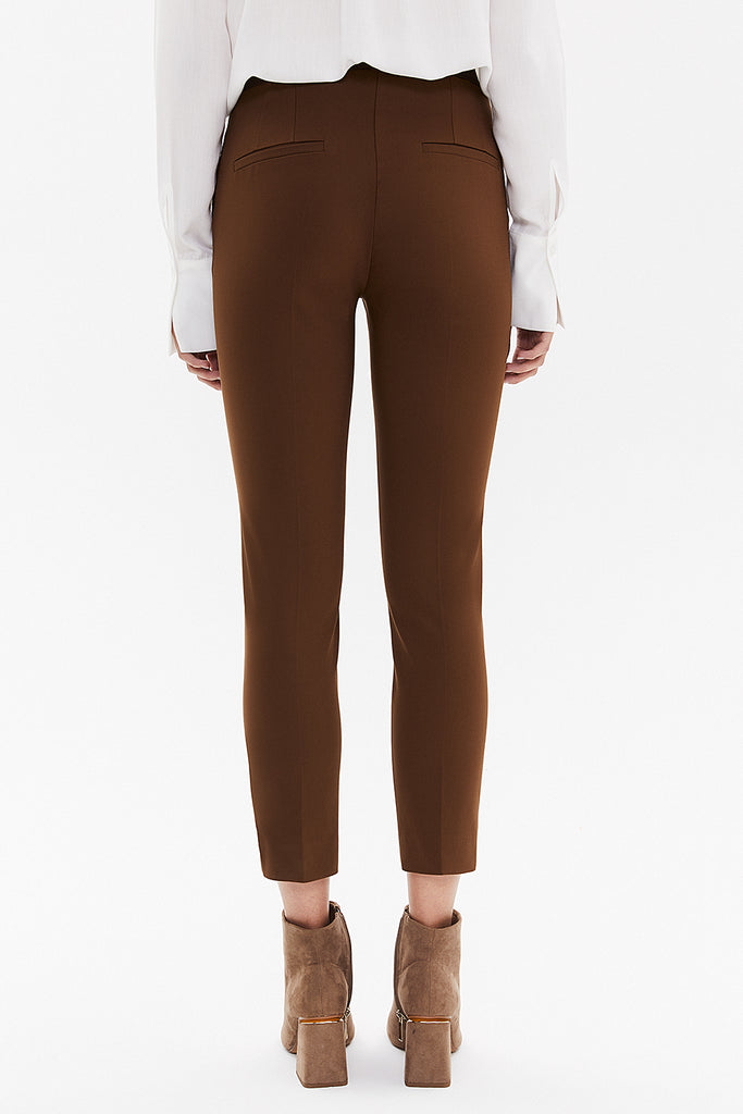 Brown Five pocket trousers with elastic waist 41368