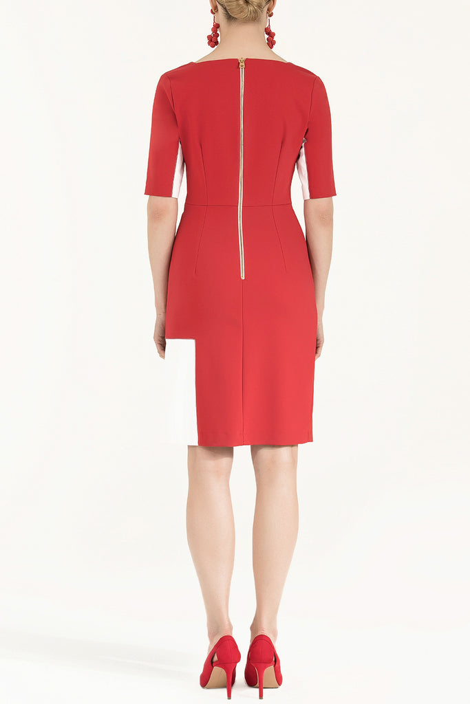 Suni Deri Mixli Dar Kesim Mini Elbise 91980