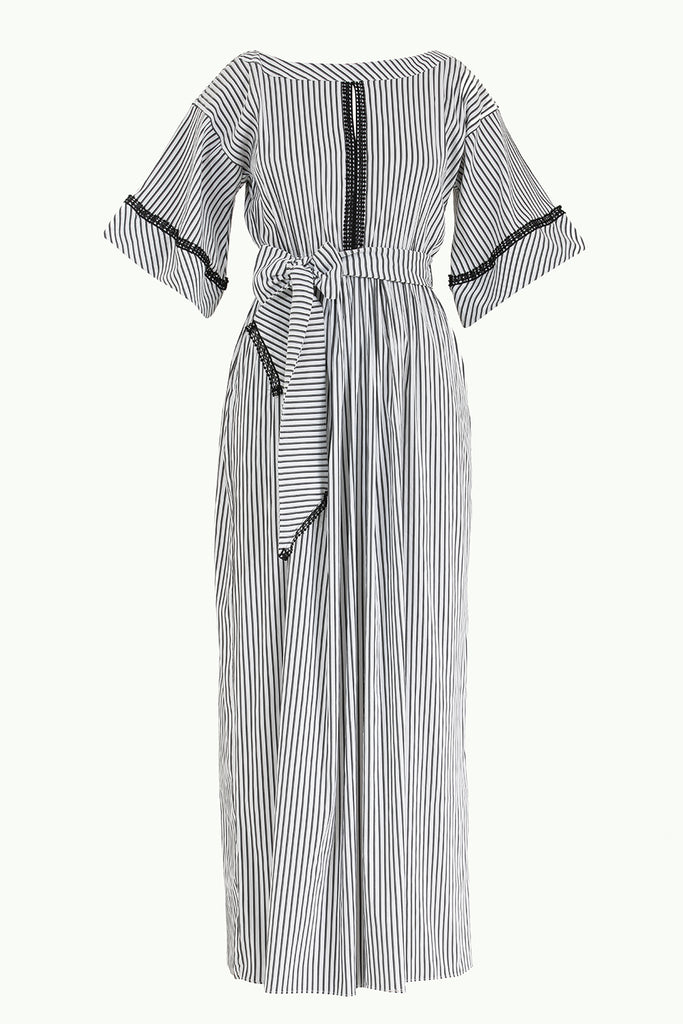 Black Laced wide cut maxi dress 92319