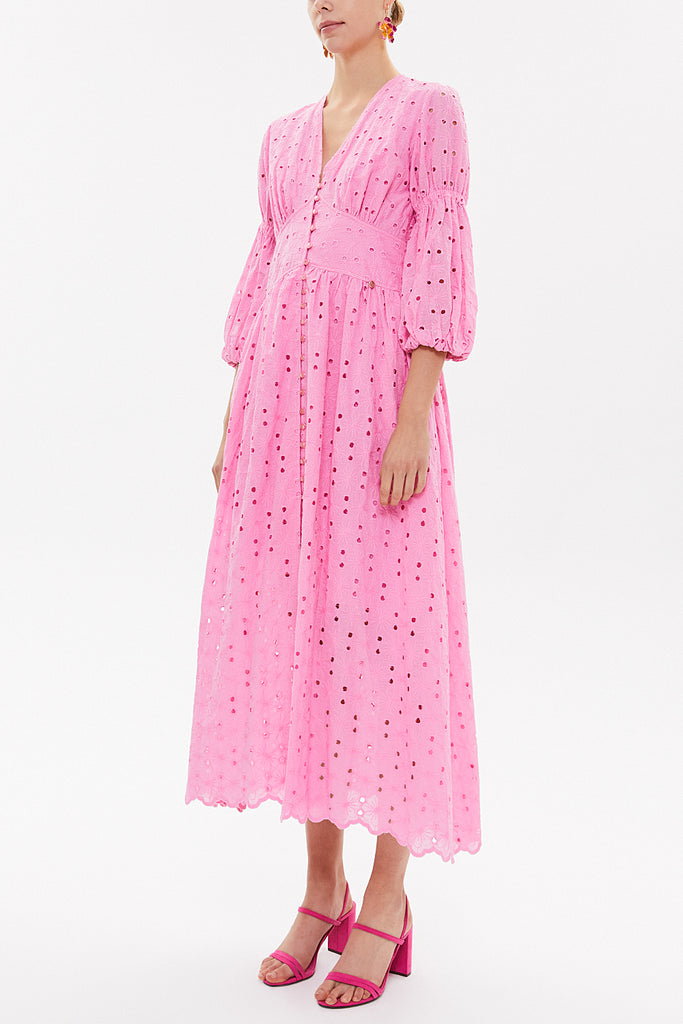 Pink Brode balloon sleeve maxi dress 92770