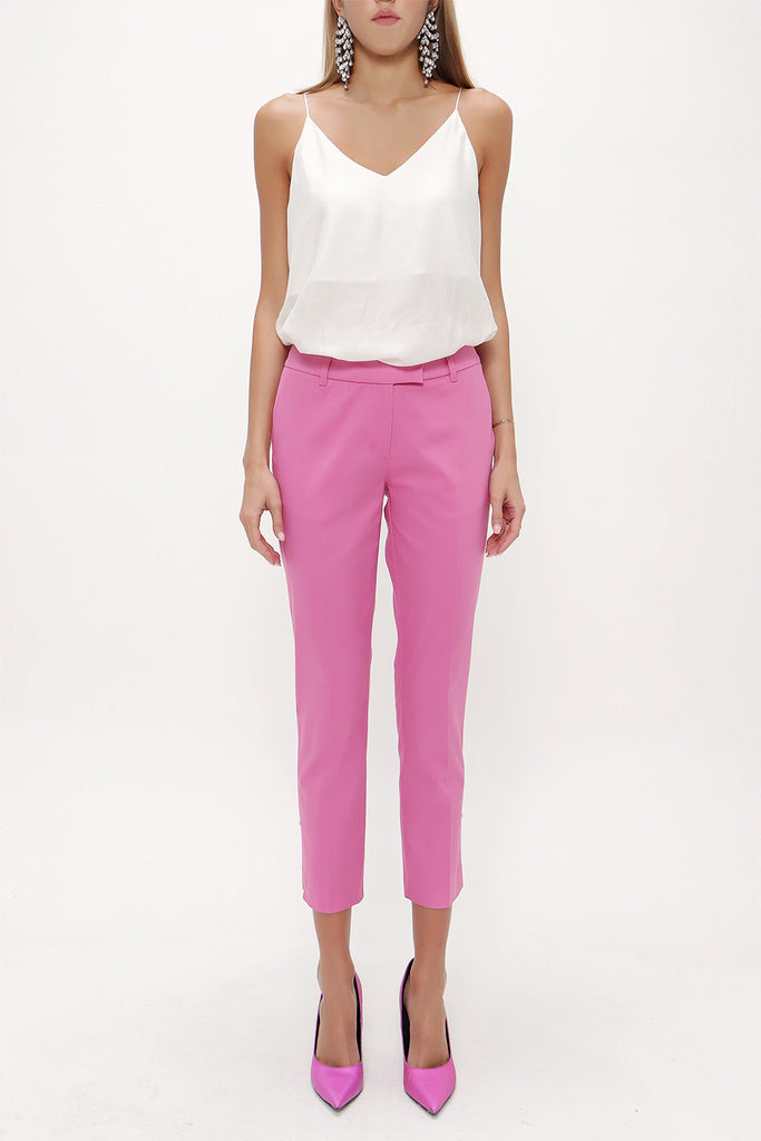 Fuchsia Low- cut  and straight cut pants 41304