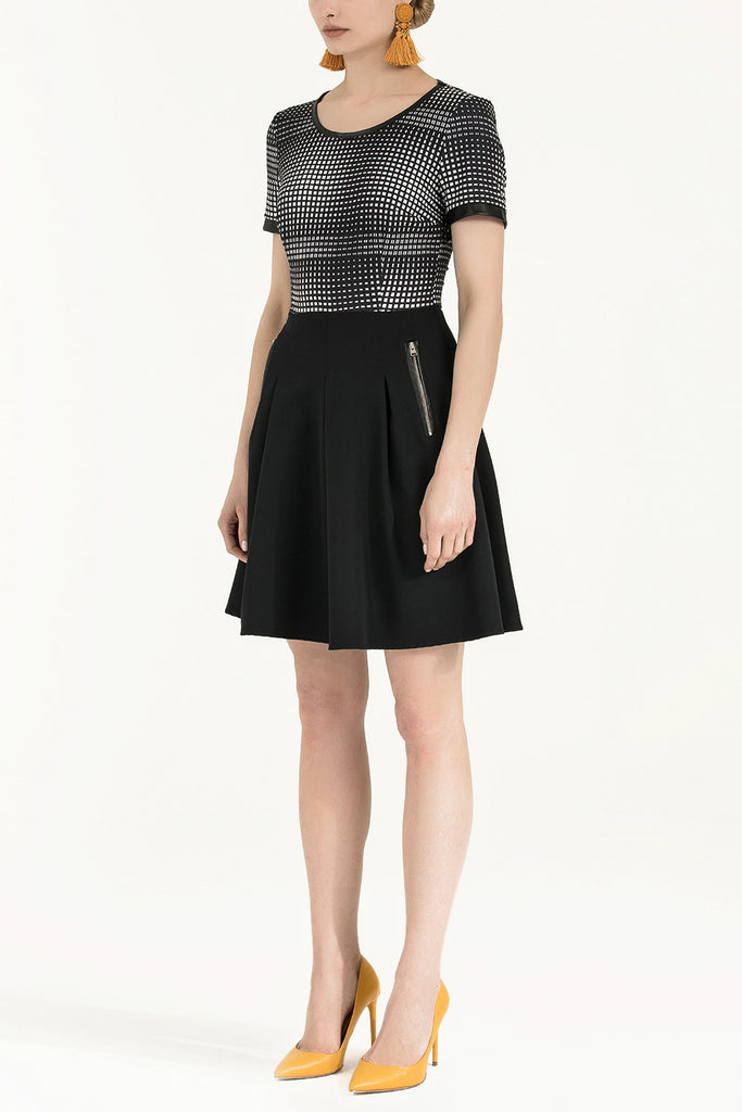 Eteği Pilili Elbise Siyah 91547