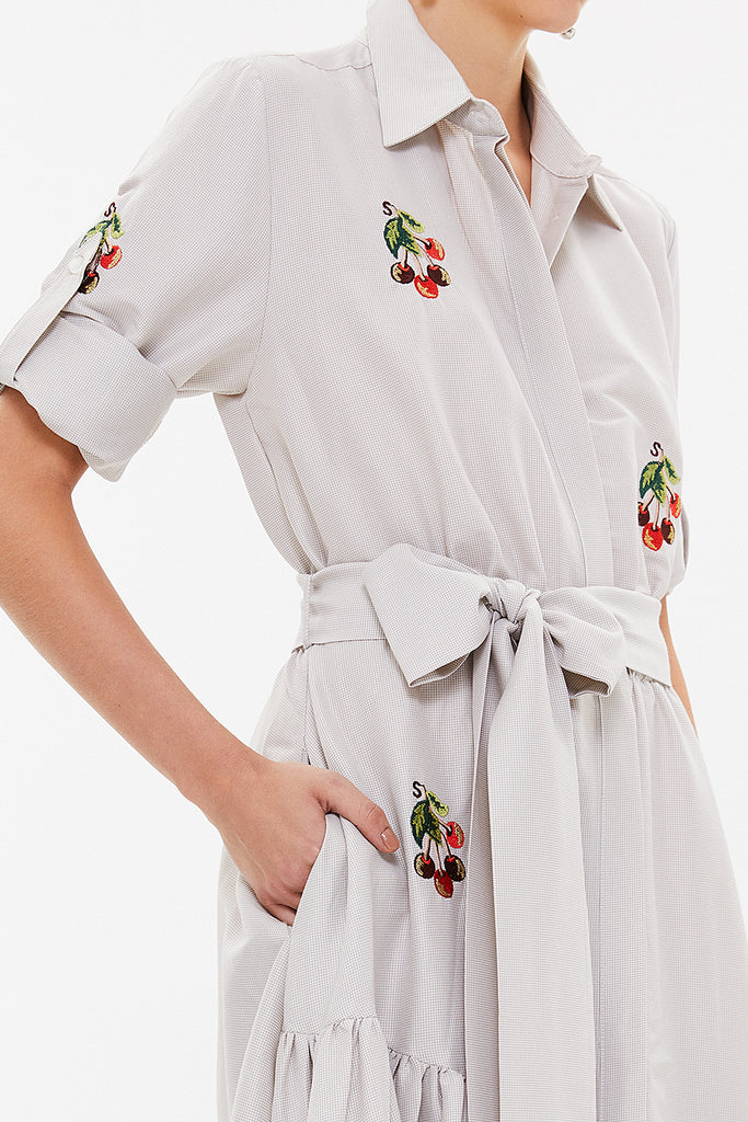 Light Brown Embroidered maxi  dress 92866