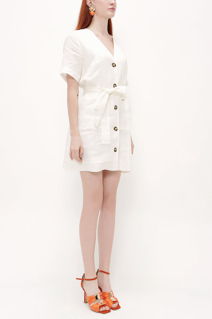 White Short sleeve mini dress 92763