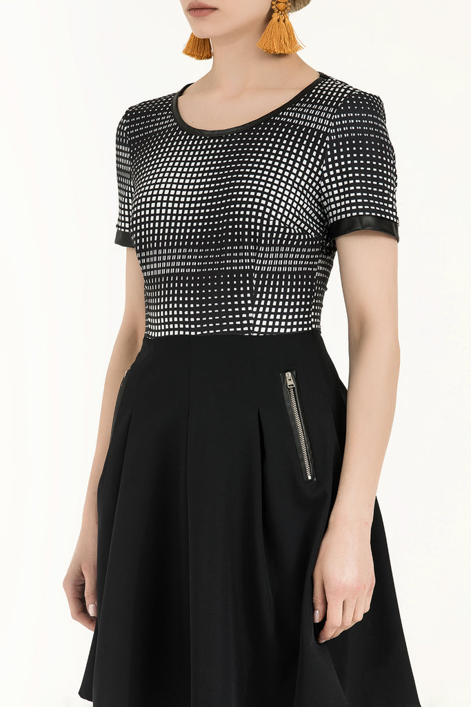 Eteği Pilili Elbise Siyah 91547