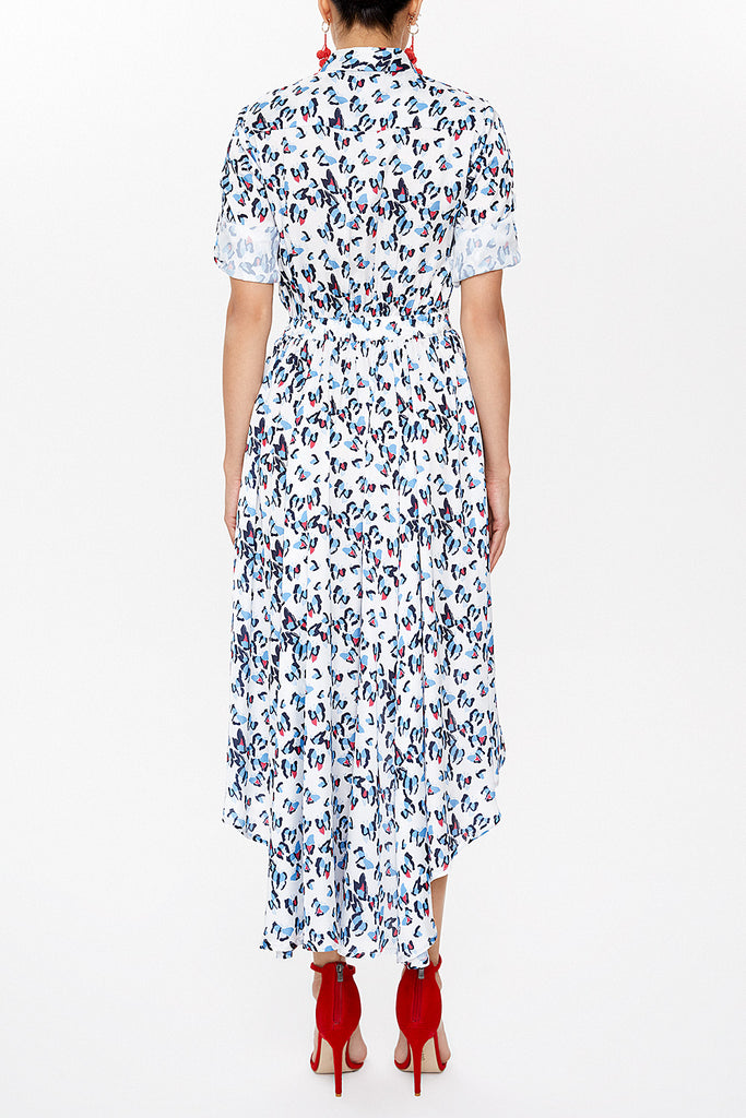 Blue Asymmetric midi dress 93117