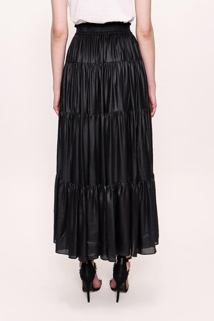 Spotted Pleated long skirt 81073