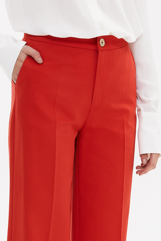 Red Wide leg pants 41292