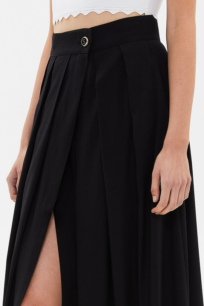 Black Wrap-over maxi skirt  81068