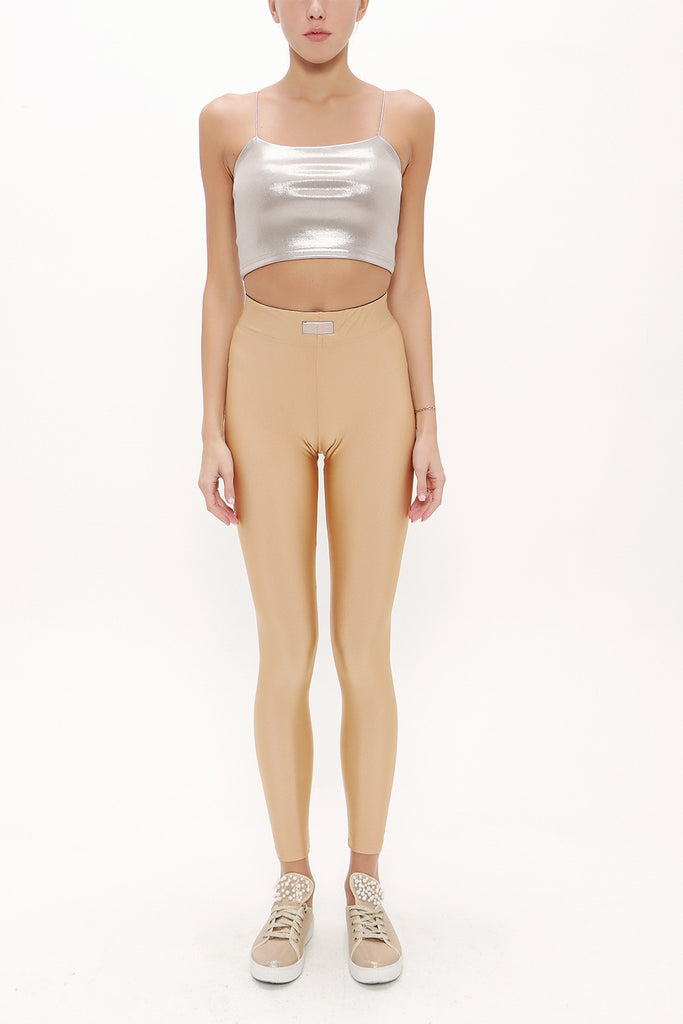 Beige Woven  leggings 41322