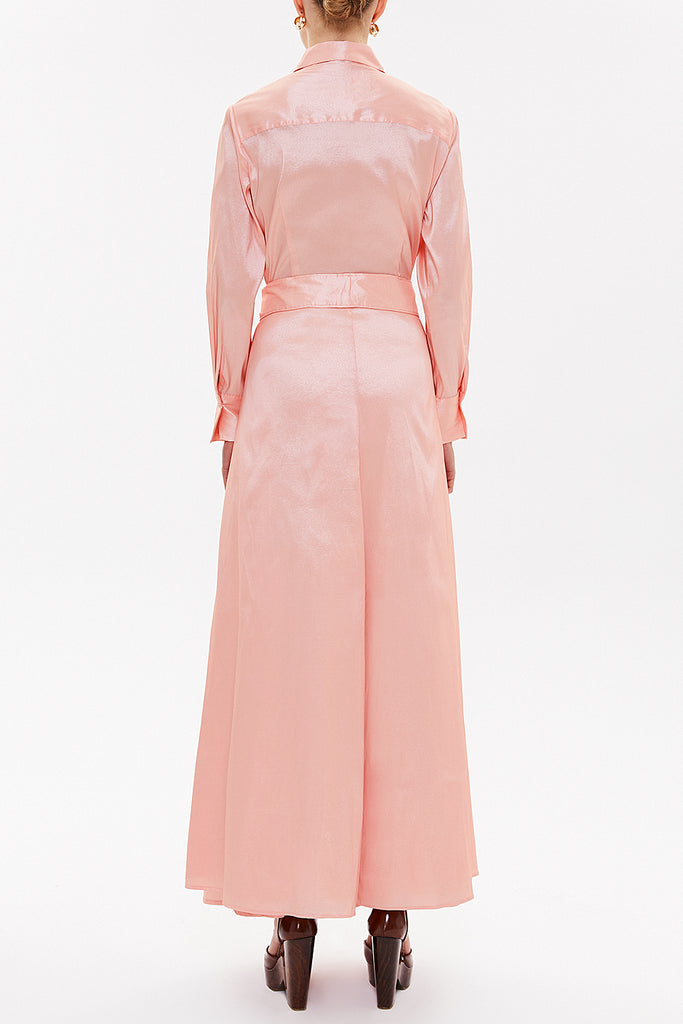 Salmon Tie-front maxi dress 92882