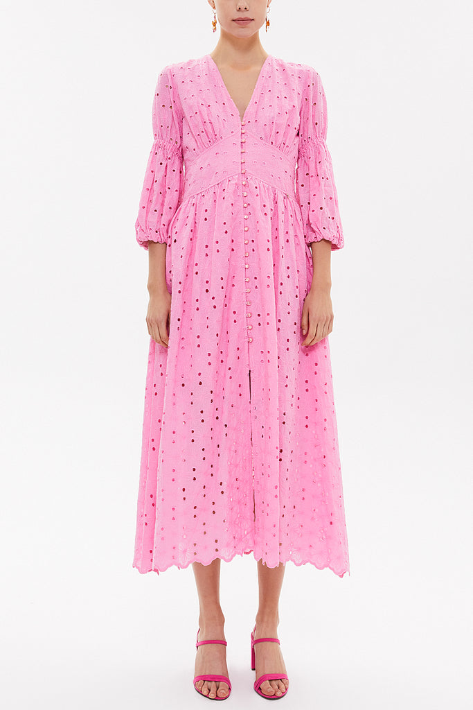 Pink Brode balloon sleeve maxi dress 92770