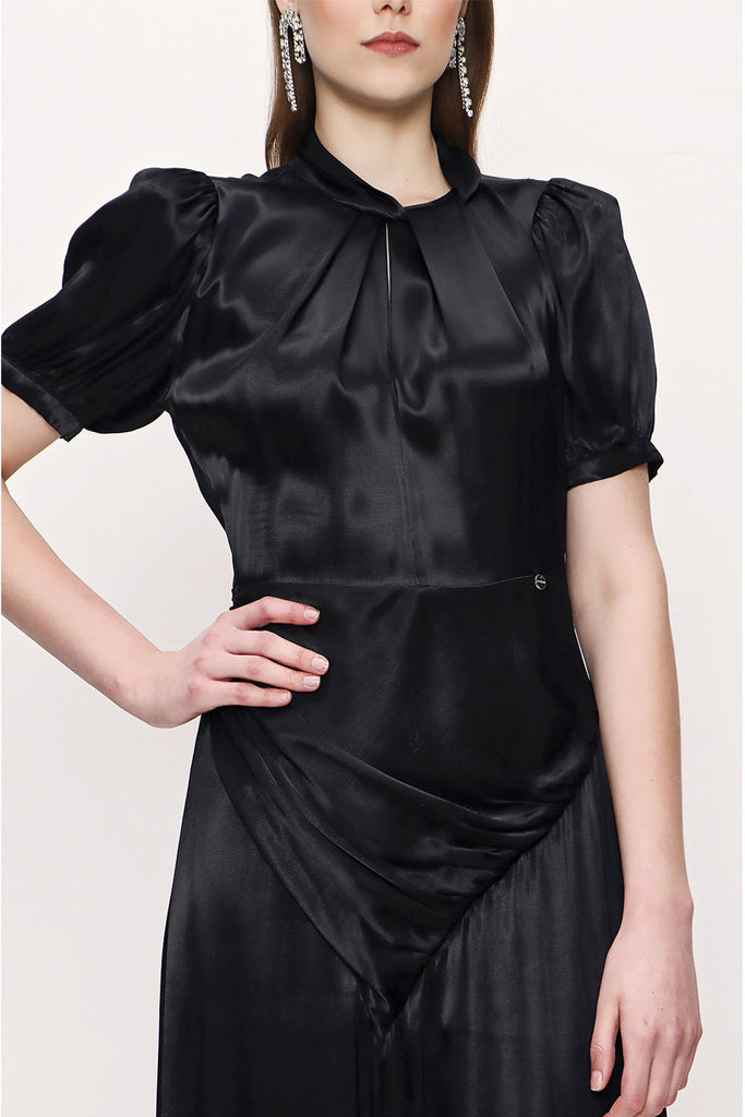 Black Asymmetric cut dress 93384