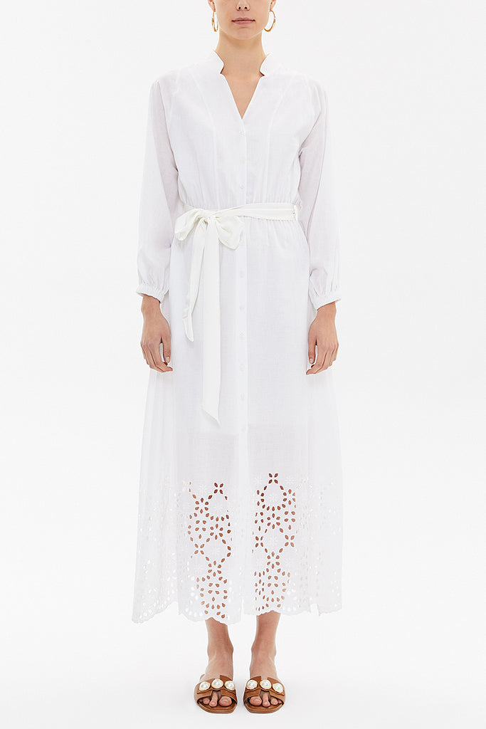 White Brode wide cut maxi dress 92762