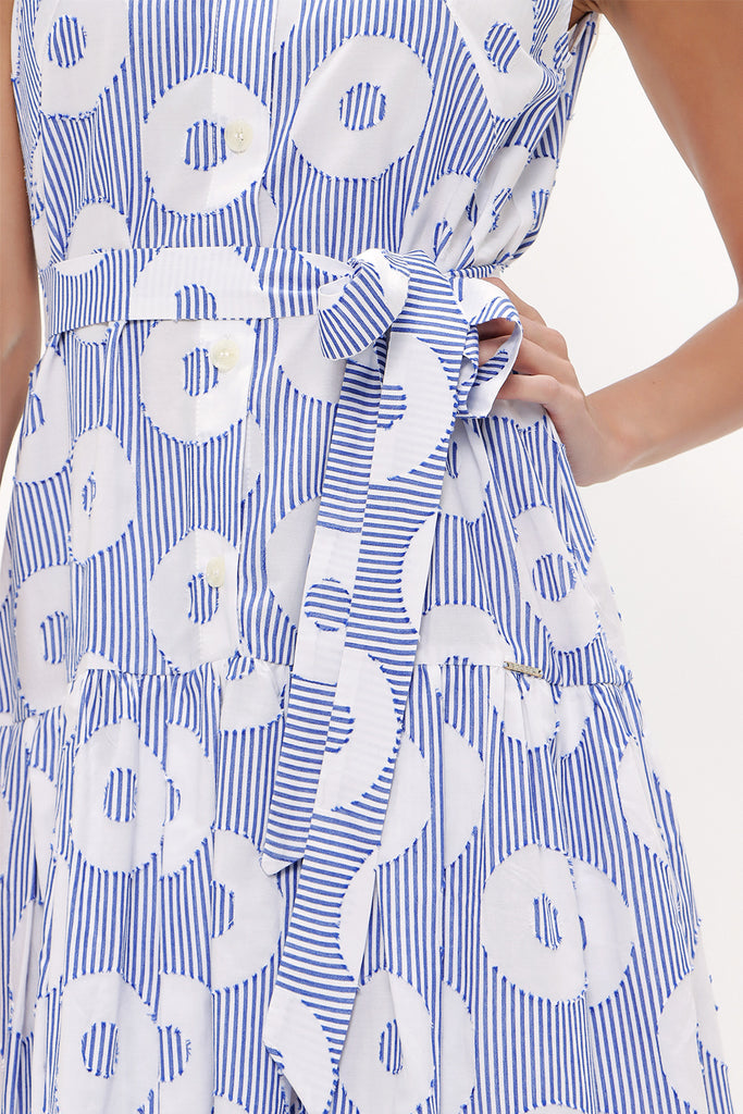 Spotted Pleated sleeveless mini dress 92703