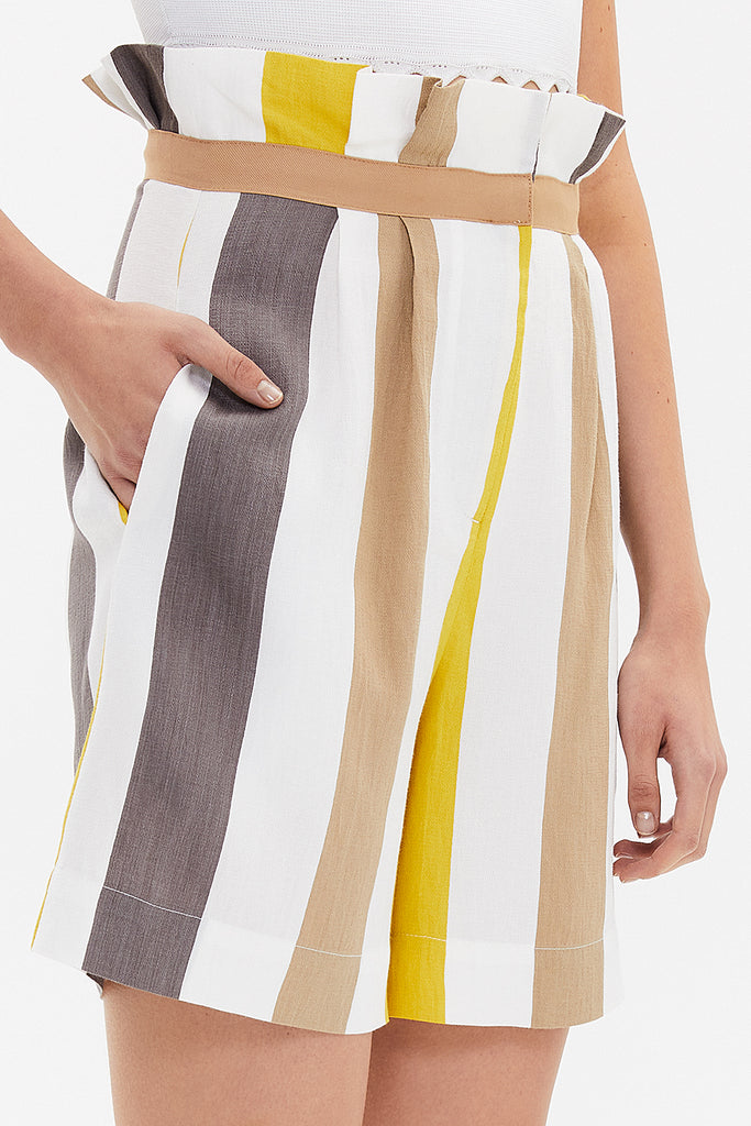 Striped High waist  striped  shorts  11104