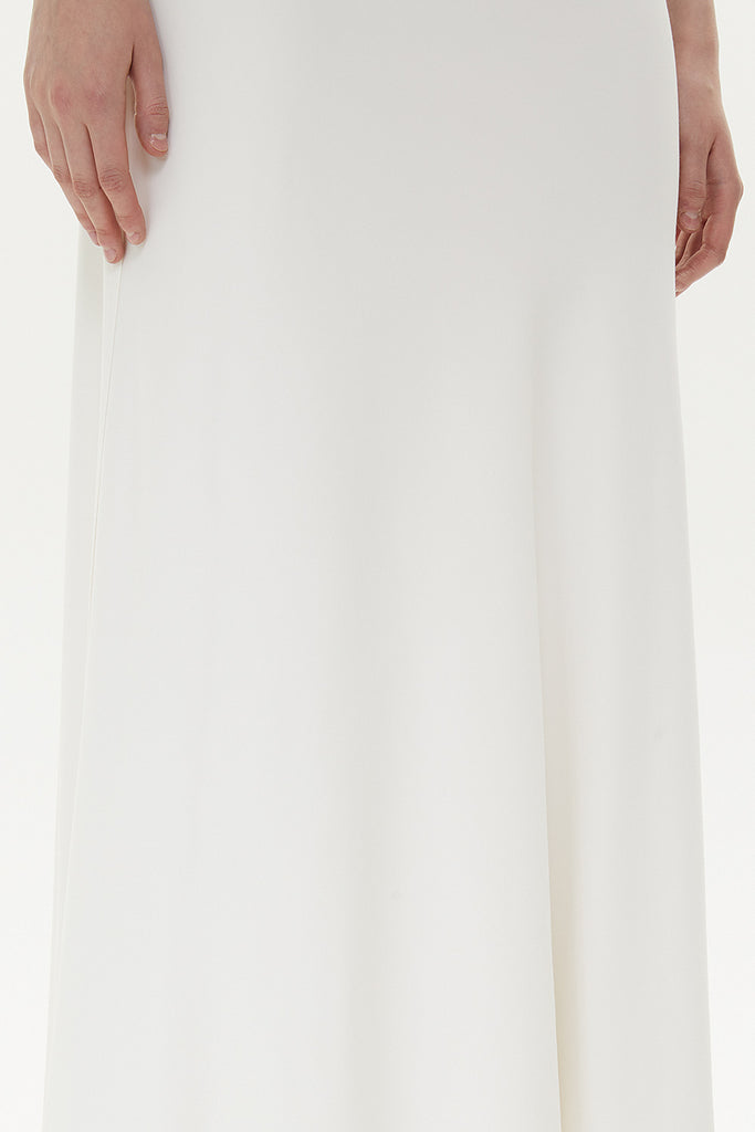 White Elastic waist maxi skirt 81164