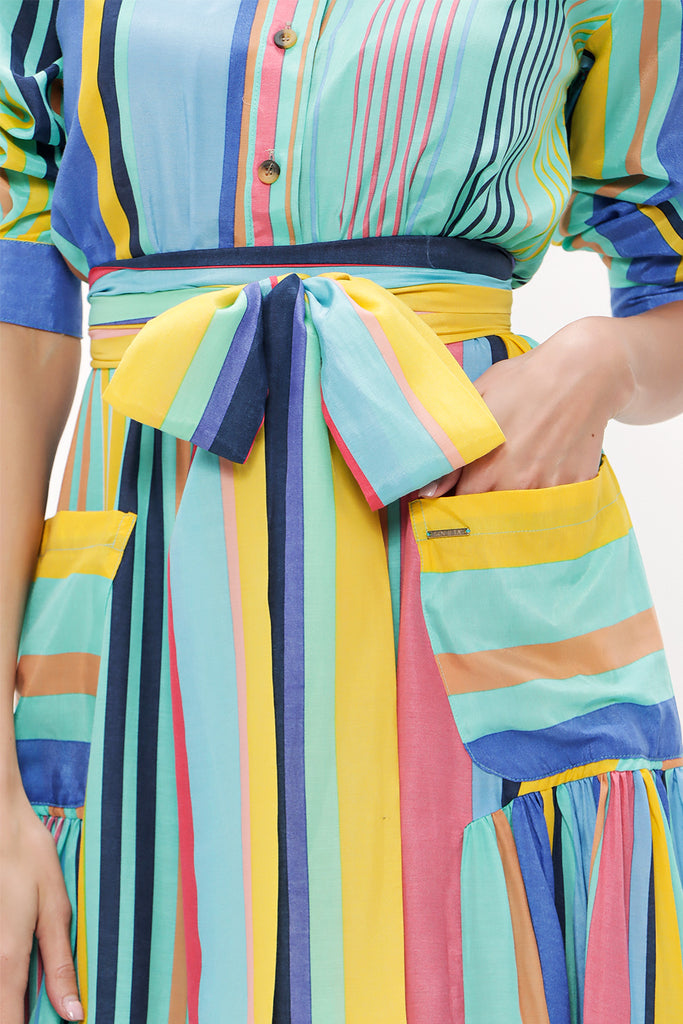 Mint Pocket and elastic maxi dress92878