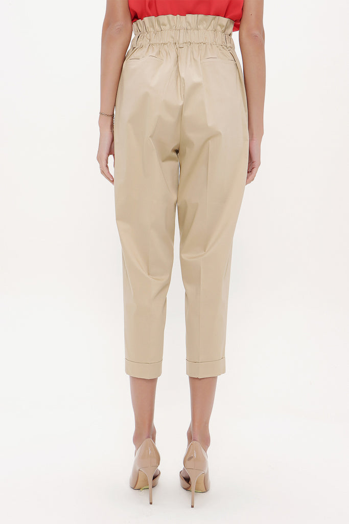 Camel Hair High waist  Pleated pants 41370