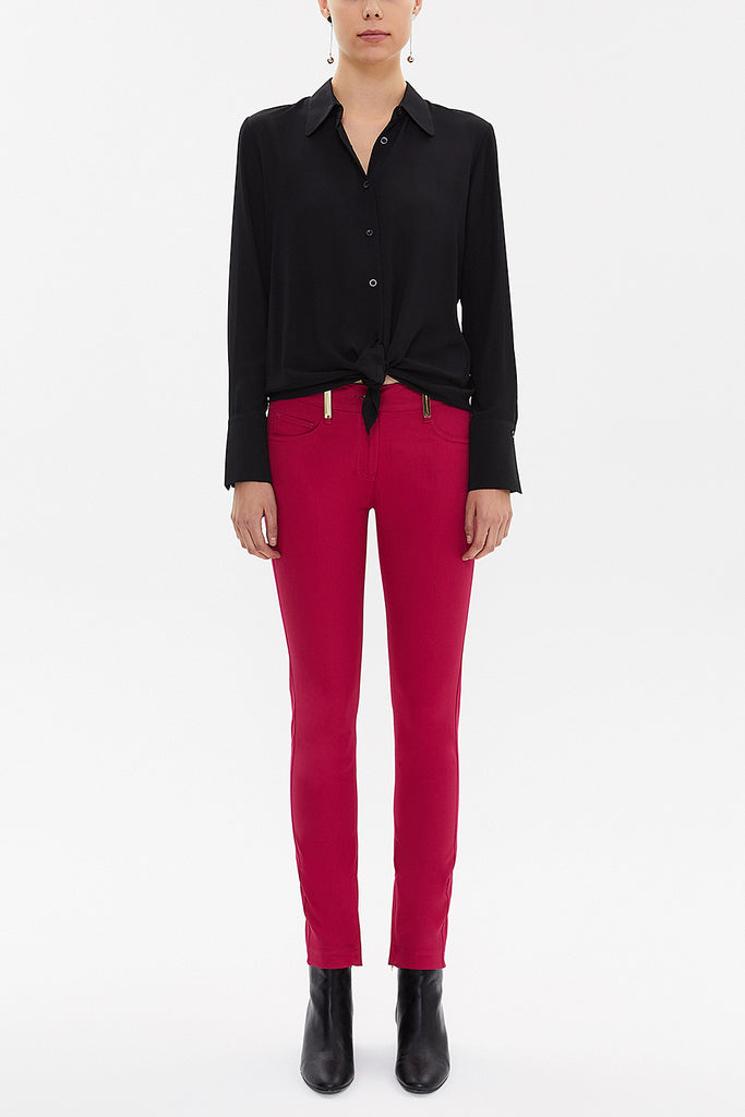 Fuchsia Slim fit cotton pants 40932