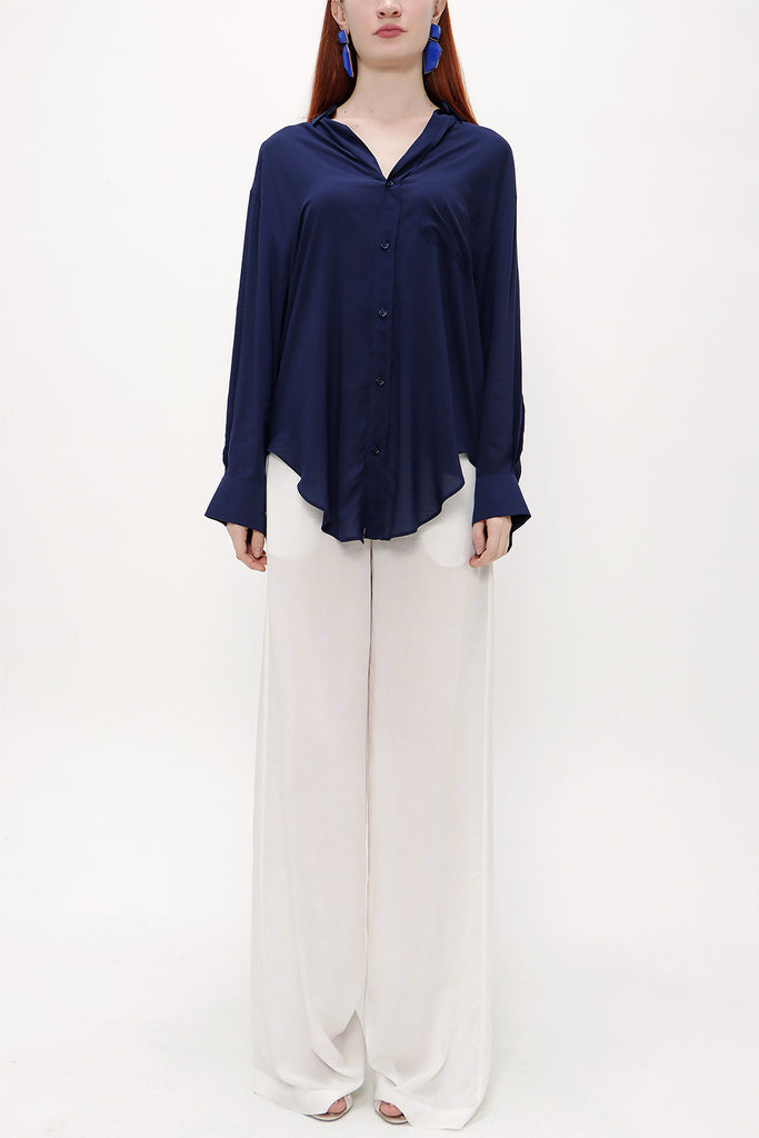 Navy Blue Wide cut shirt 10681