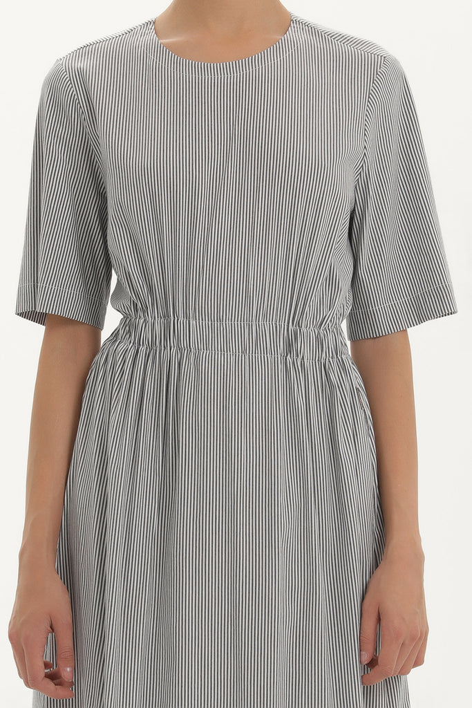 Black Striped Elastic maxi dress 92434