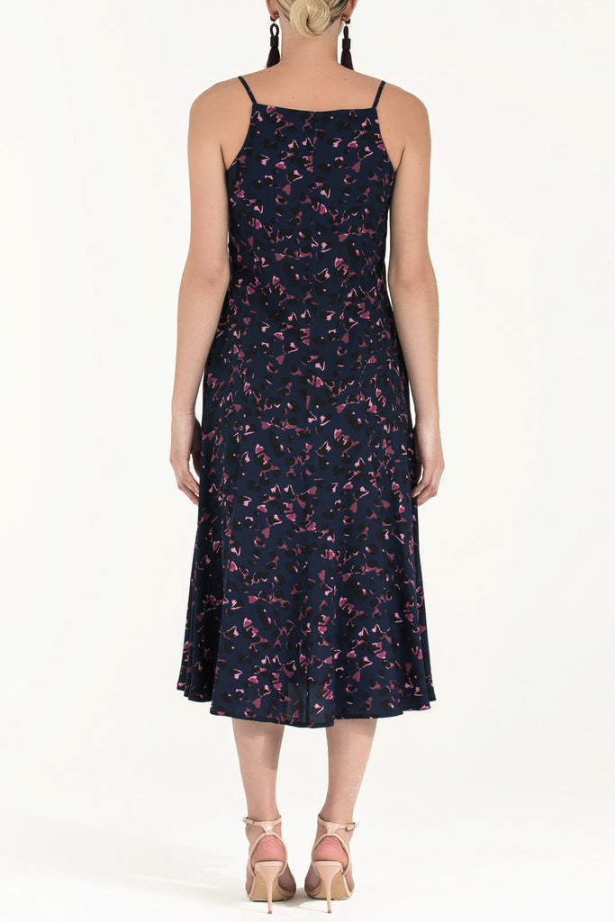 Askılı V Yaka Midi Elbise 92296