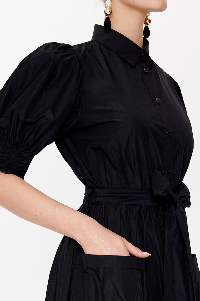 Black Elastic detail maxi dress 93109