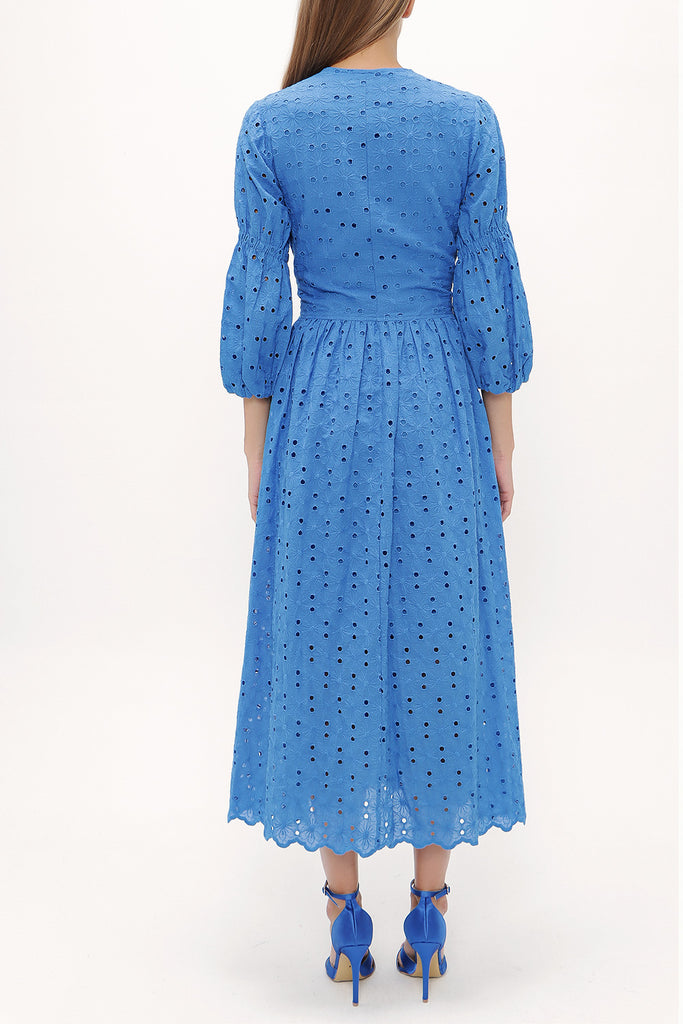 Blue Brode balloon sleeve maxi dress 92770