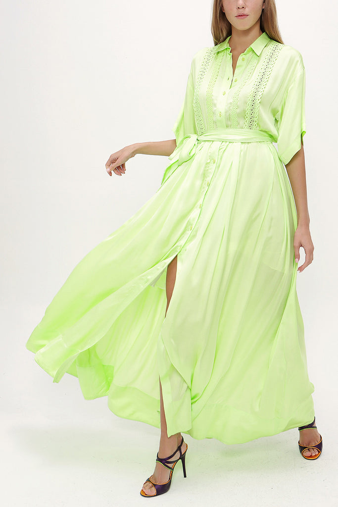 Green Laced maxi  dress 92352