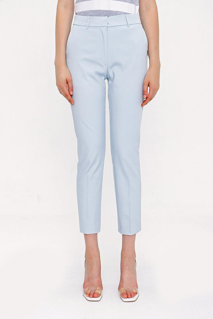 Light Blue Elastic waist tube leg pants 41373