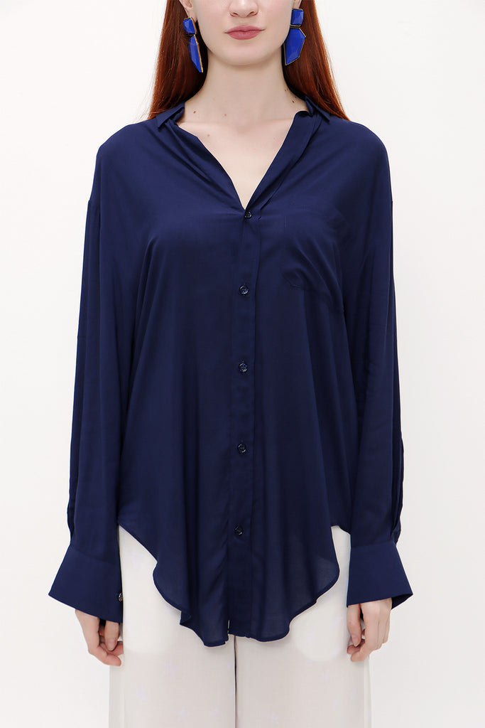 Navy Blue Wide cut shirt 10681