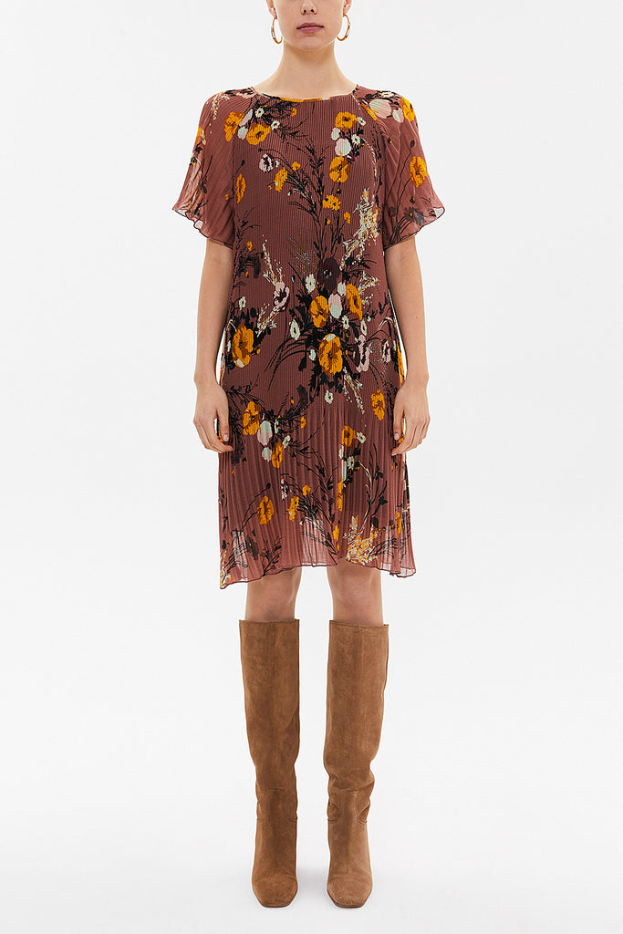 Dried Rose Pleated mini dress 92638