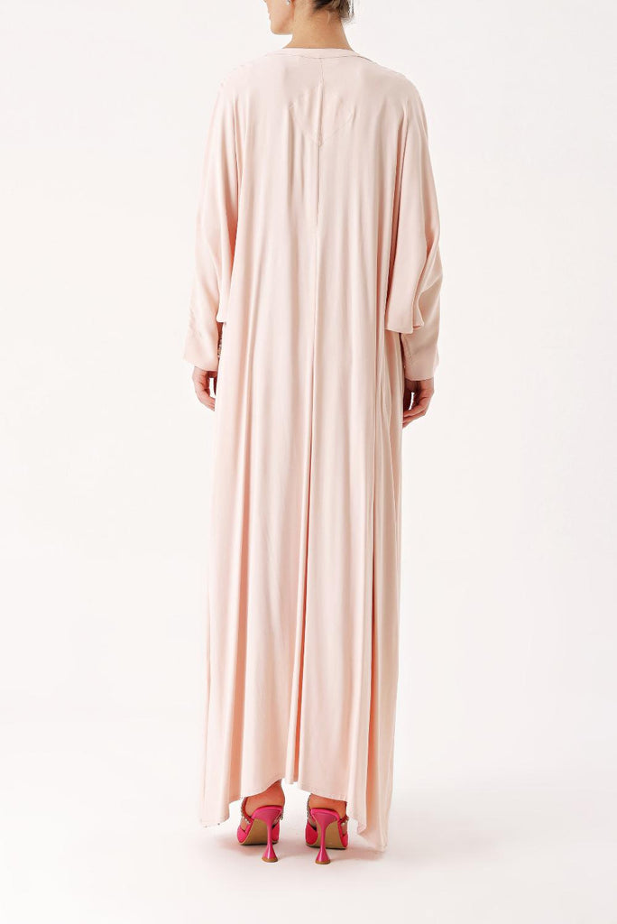 Pembe Taş işlemeli uzun kollu kaftan 94467